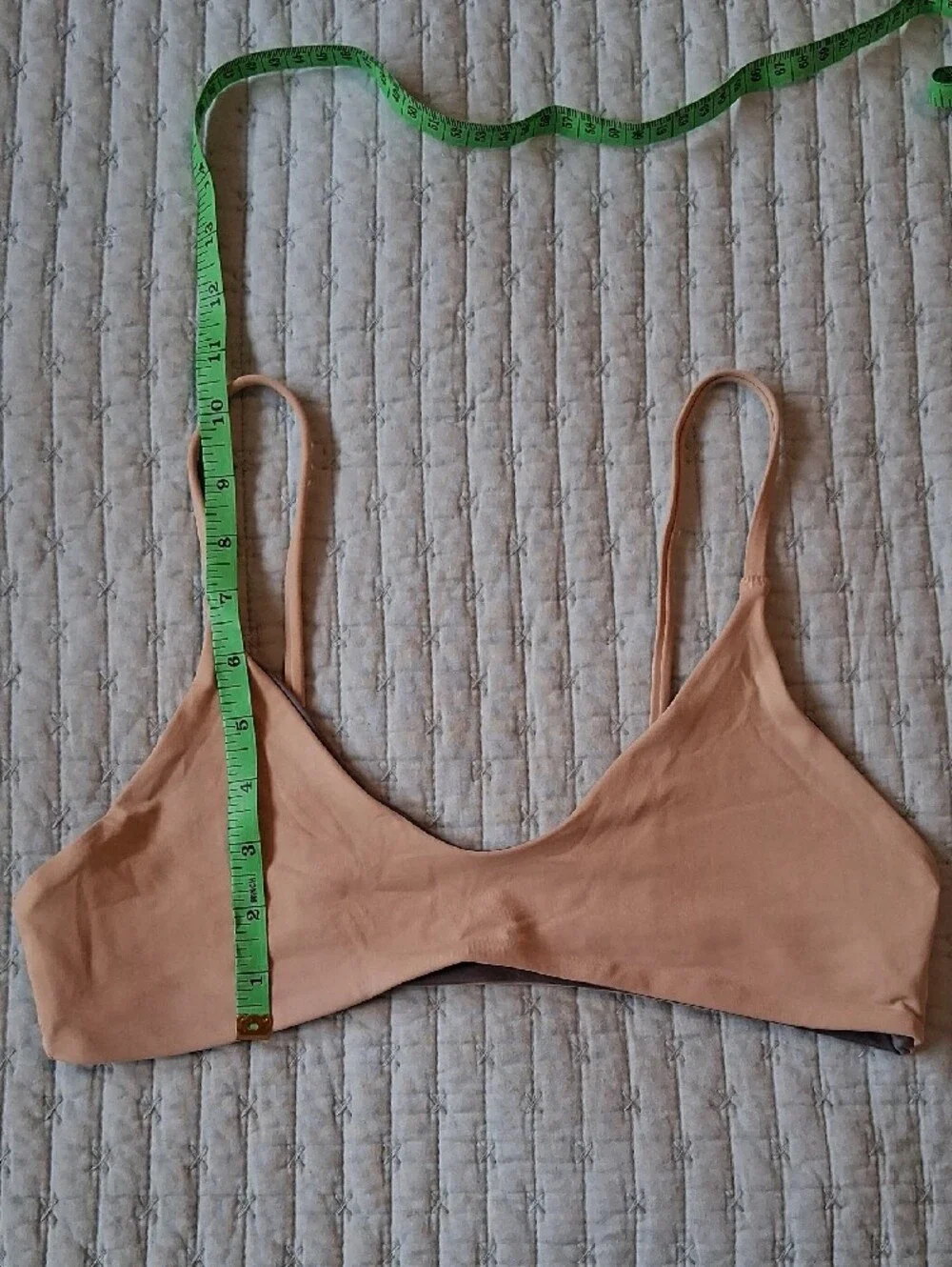 Boys + Arrows Nude and Gray Teagan Bralette Bikini Top